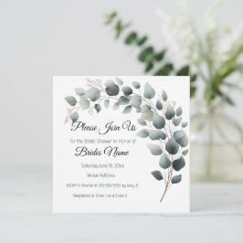 Convites Simple Eucalyptus Bridal Shower Invitation