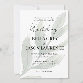 Convites Simple flower Black & White Wedding Invitation