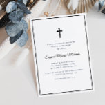 Convites simple frame first communion invitation<br><div class="desc">A simple modern frame black and white first communion invitation card. The colors and text can be personalized.</div>
