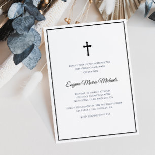 Convites simple frame first communion invitation