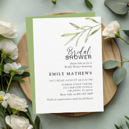 Convites Simple Green Botanical Bridal Shower