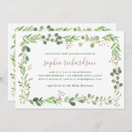 Convites Simple Greenery | Chá de fraldas