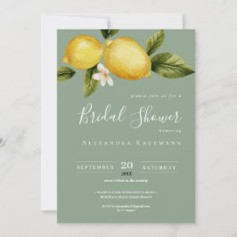 Convites Simple Italia Lemon Calliographic Chá de panela