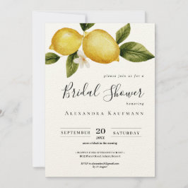 Convites Simple Italia Lemon Calliographic Chá de panela