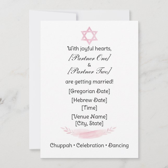 Convites Simple Jewish Star Invitation (Frente)