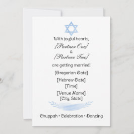 Convites Simple Jewish Star Invitation