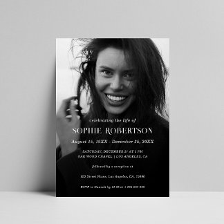 Convites Simple Lembrance Memorial Service Photo Funeral