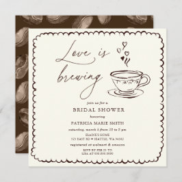 Convites Simple Love is Brewing Coffee Bridal Shower