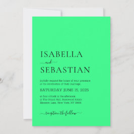Convites Simple Medium Spring Green Wedding