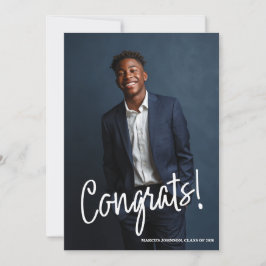 Convites Simple Modern Blue Photo 2026 Graduation Party