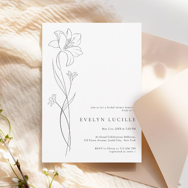 Convites Simple Modern Boho Floral Bridal Shower (Criador carregado)