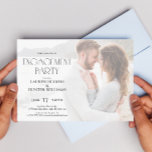 Convites Simple Modern Elegant 2 Photo Engagement Party<br><div class="desc">Celebrate love, connection, and new beginnings with our elegant Simple Modern 2 Photo Engagement Party Invitation. This design is more than just an invitation—it’s a statement of style and sentiment that sets the tone for your unforgettable celebration. On the front, an intimate full-bleed photo captures the essence of your love...</div>