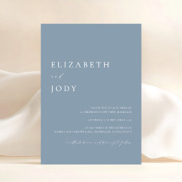 Convites Simple Modern Elegant Dusty Blue Wedding