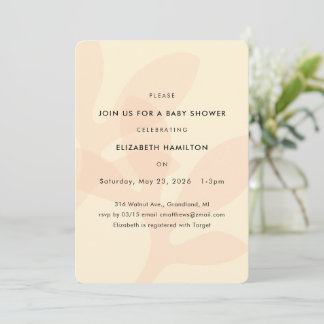 Convites Simple Modern Leaf Design Baby Shower Invitation