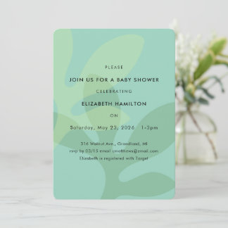 Convites Simple Modern Leaf Design Baby Shower Invitation