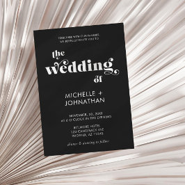 Convites Simple Modern Minimalist Black & White Wedding