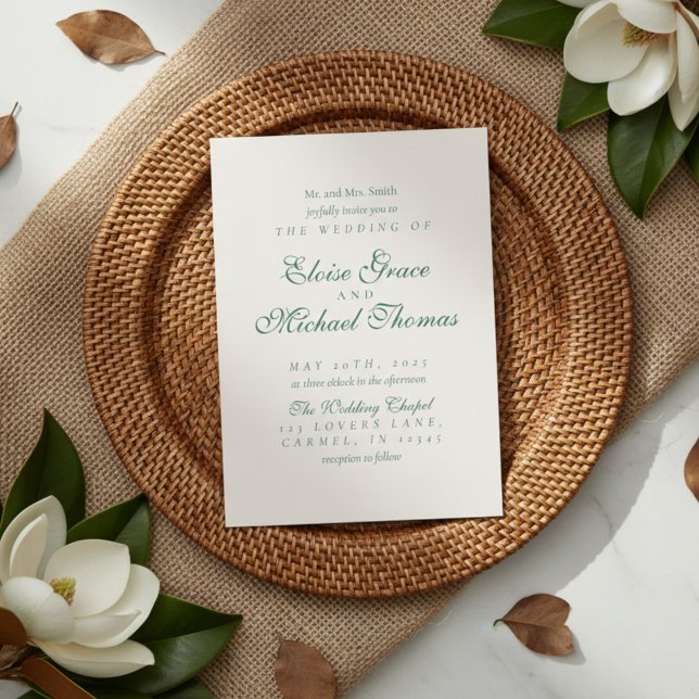 Convites Simple Modern Minimalist Sage Green Wedding (Simple Modern Minimalist Sage Green Wedding Invitation)