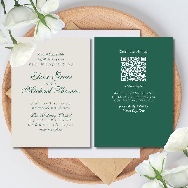 Convites Simple Modern Minimalist Sage Green Wedding (Modern Elegant Sage Green Wedding Suite Theme with options to personalize for your special day.)