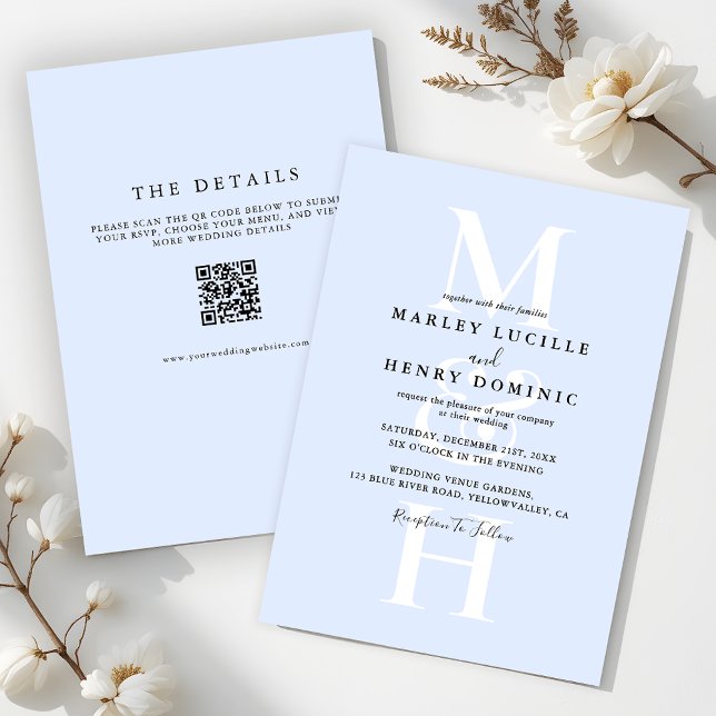 Convites Simple Modern Monogram All In One Wedding (Criador carregado)