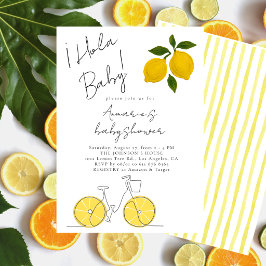 Convites Simple Modern Yellow Lemon Stripes Baby Shower