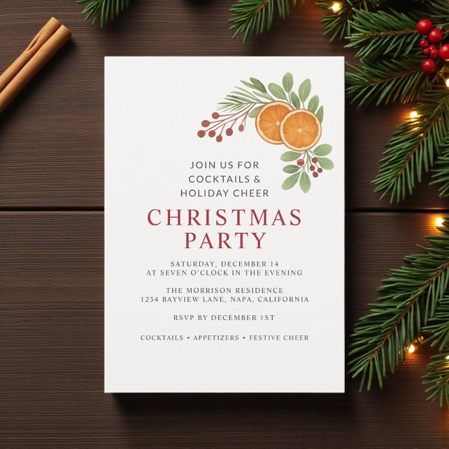Convites Simple Neutral Christmas Holiday Party Invitation (Criador carregado)