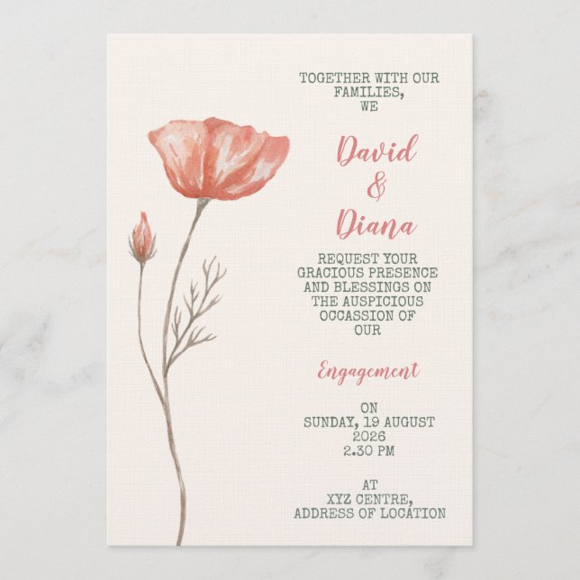 Convites Simple Orange Color Invitation (Frente)