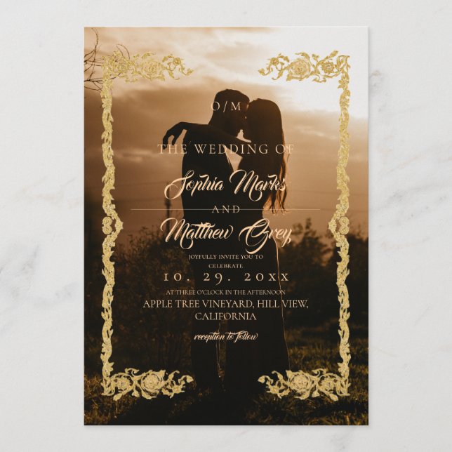 Convites Simple Photo Overlay Wedding (Frente)