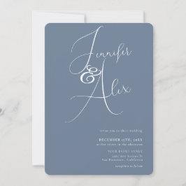 Convites Simple Script Minimalist Photo Collage Wedding