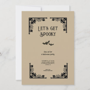 Convites Simple Vintage Spooky Festa de Halloween