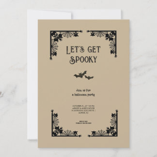 Convites Simple Vintage Spooky Festa de Halloween