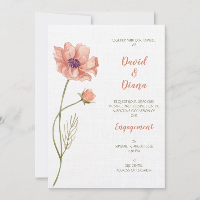 Convites Simple Wedding invitation (Frente)
