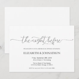 Convites Simples A Noite Antes Do Janto De Ensaio De Casame