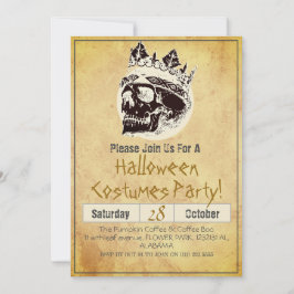 Convites Simples Adulto Vintage Festa de Halloween Crânio G