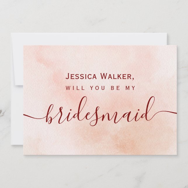Convites Simples Aestética Elegante Aquarela minha dama de  (Frente)