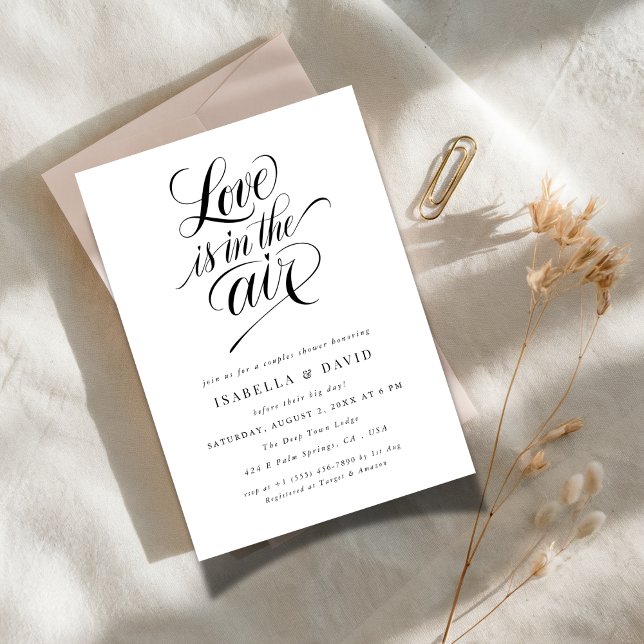 Convites Simples Amor Moderno no Ar: Chás de Casal (Criador carregado)