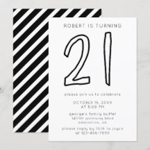Simples aniversário de 21 anos minimalista moderno