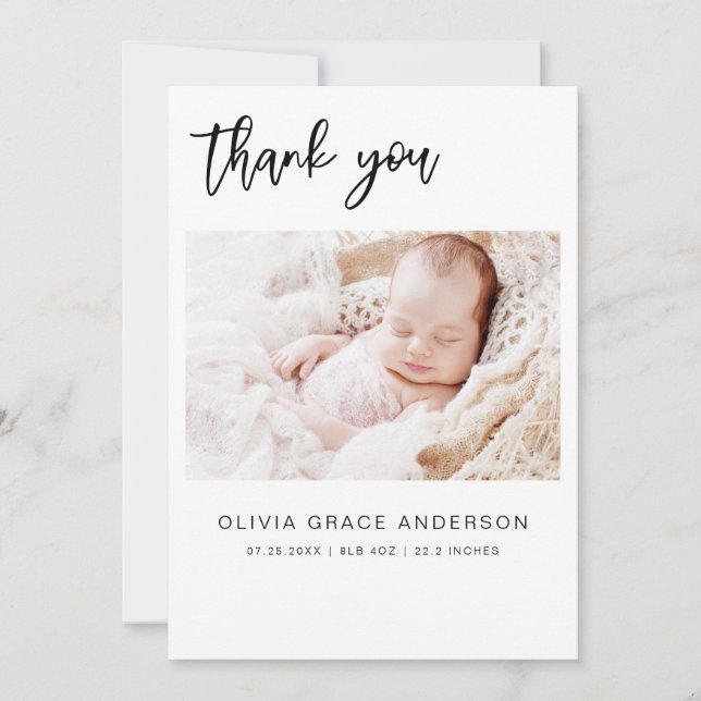 Convites Simples Baby Announce Photo Collage Modern (Frente)