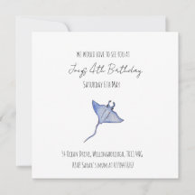 Simples Baby Boy Ocean Birthday Manta Ray
