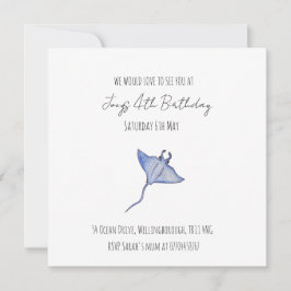 Convites Simples Baby Boy Ocean Birthday Manta Ray