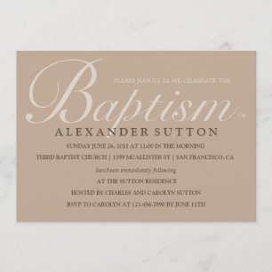 Convites Simples Batismo Marrom/Convite de Natal