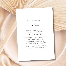 Convites Simples Black and White Miss à Sra. Chá de panela