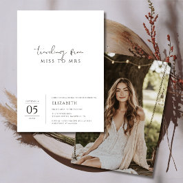 Convites Simples Black White Miss à Sra. Chá de panela Foto