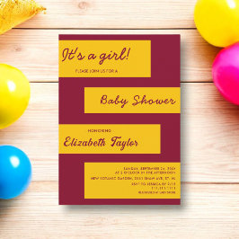 Convites Simples Borgonha Elegante E Chá de fraldas Chic Do