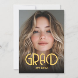 Convites Simples Caligrafia Moderna Foto Graduação