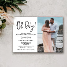 Simples Casal de Foto Moderna Oh Chá Bebê