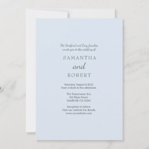 Convites Simples Casamento Azul Verde Romântico