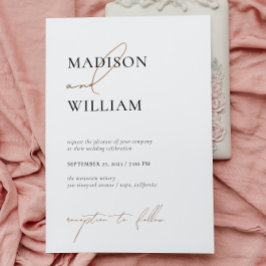 Convites Simples Casamento Branco Branco Moderno Minimalist