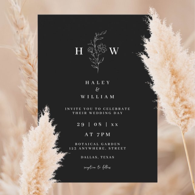 Convites Simples Casamento Branco Simples De Script Minimal (Criador carregado)