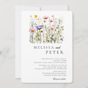 Convites Simples Casamento de Flores Silvestres