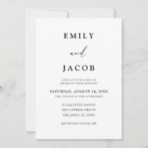 Simples Casamento de Letra Script Preta e Branca